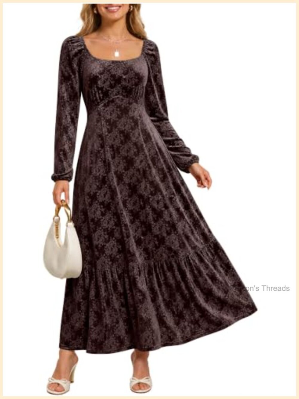 Womens Velvet Long Sleeve Maxi Dress Formal Cocktail Party
